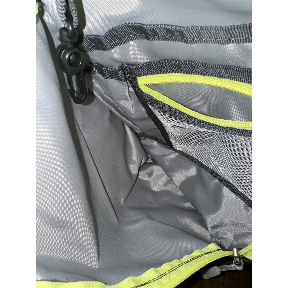 Eddie Bauer Bag Unisex OS Gray‎ Neon Green 100% Nylon Hiking Sling Back Shoulder